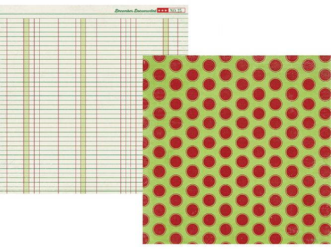 Simple Stories - December Documented - Holly Holly 12x12 Designer Cardstock