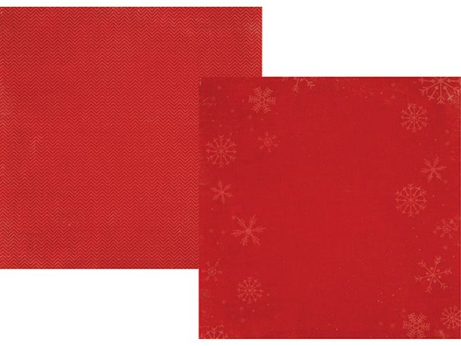 Simple Stories - December Documented - Red Snowflake/Red Chevron - 12x12 Simple Basics