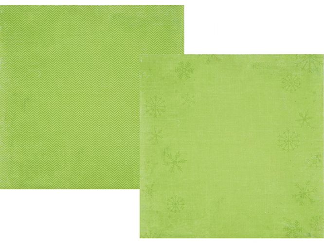 Simple Stories - December Documented - Bright Green Snowflake/Bright Green Chevron - 12x12 Simple Basics