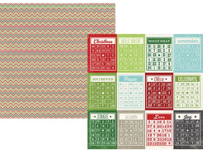Simple Stories - December Documented - Bingo/Chevron 12x12 Simple Basics