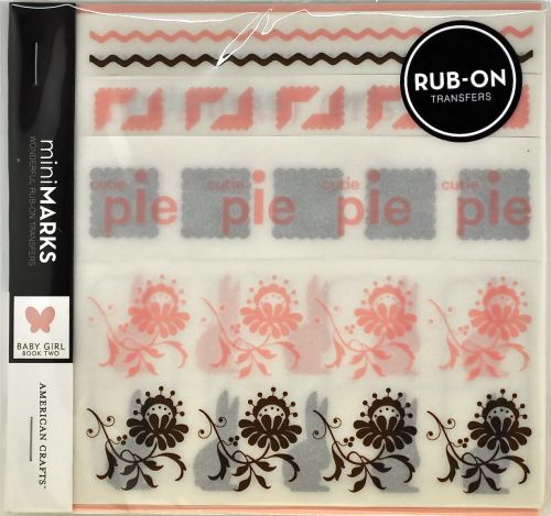 American Crafts - Mini Marks Rubon book - Baby Girl Book Two