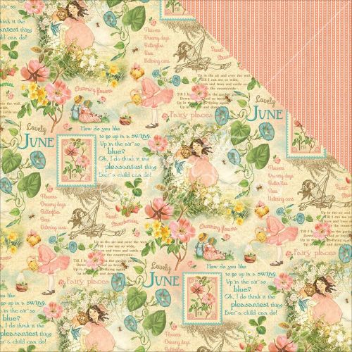 Graphic 45 - Children's Hour Collection - Double-Sided Cardstock 12"X12" - June Montage