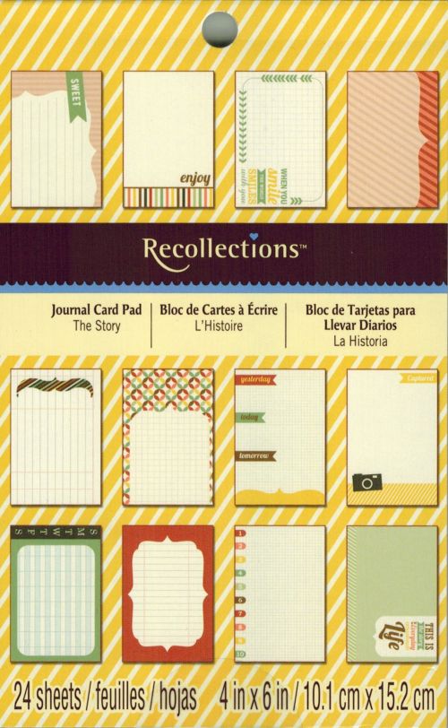 Recollections - Journal Card Pad - The Story - 4" x 6" - 24 Pkg
