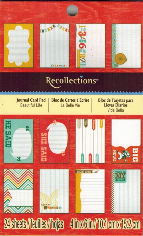 Recollections - Journal Card Pad - Beautiful Life - 4" x 6" - 24 Pkg
