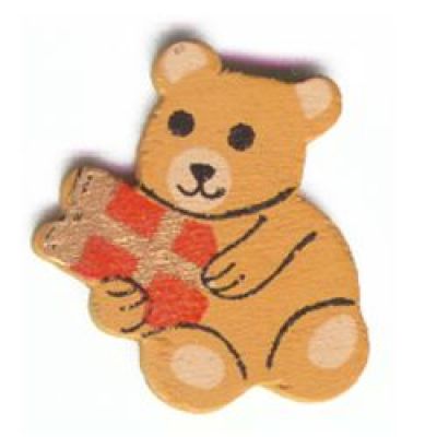 Boyle - Painted Wood Shapes - Bear with Parcel