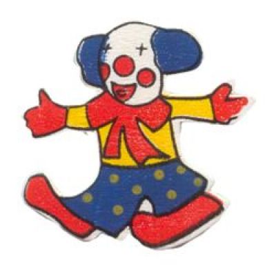 Boyle - Painted Wood Shapes - Clown - Pack of 10