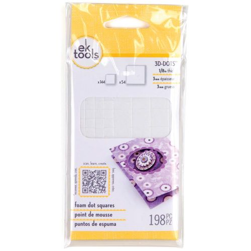 EK Success - 3D Dots Foam Dot Adhesive - White Squares .125" Thick 198/Pkg