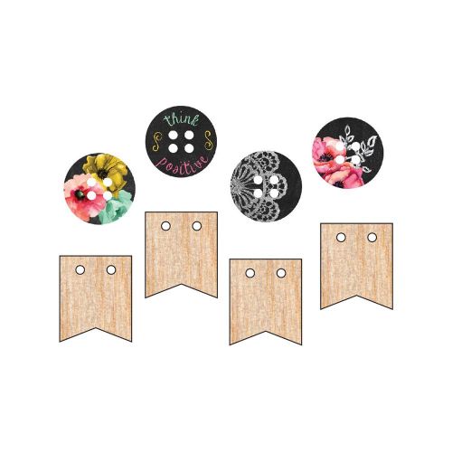 Prima Marketing Inc - The Optimist Collection - Wood Buttons 8 Pack