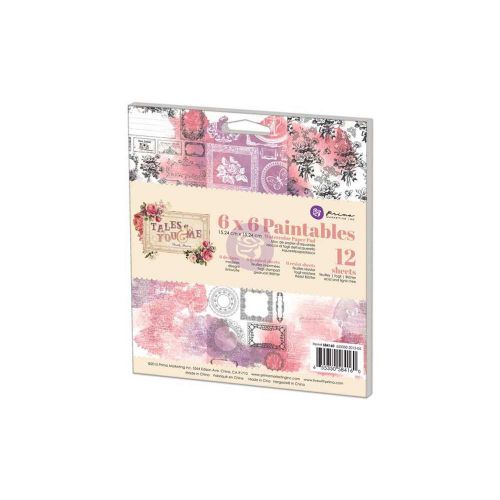 Prima Marketing Inc - Tales of You & Me - Paintables Watercolor Paper Pad 6"X6" 12/Pkg