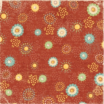 K & Company - Wild Saffron - Paper - Red Diamond Flowers