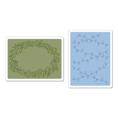 Sizzix - Christmas Lights & Holly Set  - 2 Embossing Folders