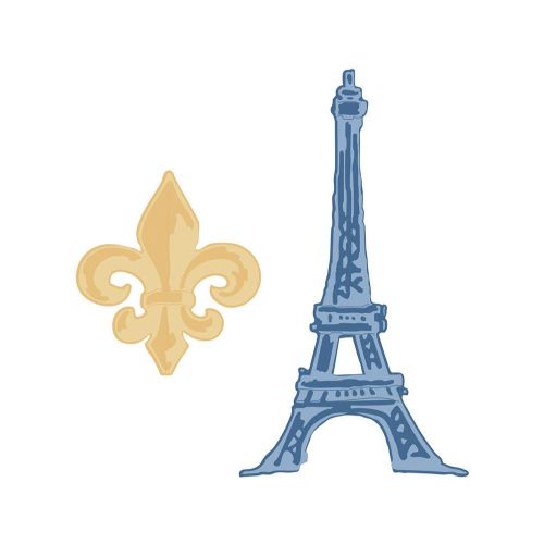 Sizzix - Tim Holtz - Alterations - Bigz Die - Fleur de Lis & Eiffel Tower