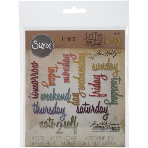 Sizzix  - Thinlits - Tim Holtz - Alterations - 14/Pkg By Tim Holtz - Script Daily Words