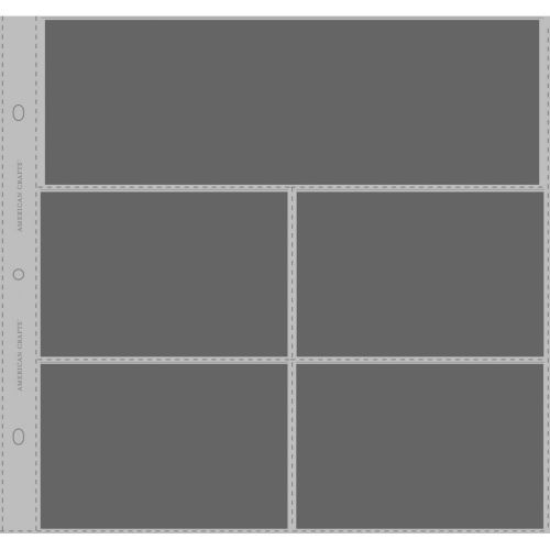 American Crafts - Album Refills (Page Protectors) - 12 x 12 Divided Refills (4 pockets @ 4 x 6 & 1 - 4 x 12)