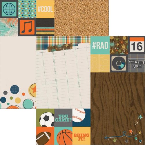 Simple Stories - So Rad - 12 x 12 Double Sided Elements Paper - 2x2 & 6x8 Elements