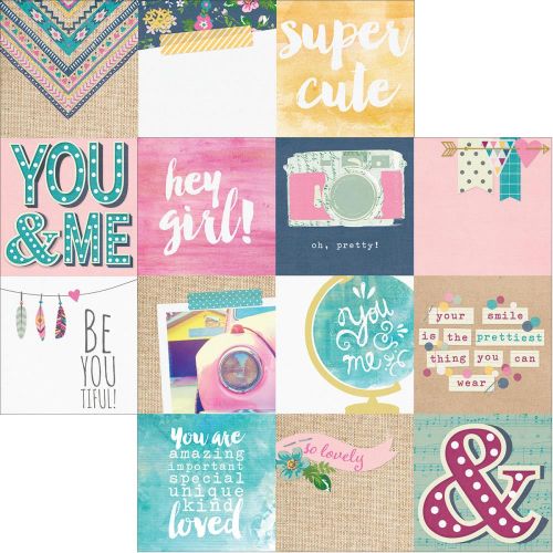 Simple Stories - So Fancy - 12 x 12 Double Sided Elements Paper - 4x4 Elements