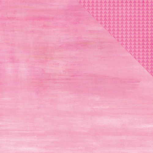 Simple Stories - So Fancy - 12 x 12 Double Sided Paper - Pink Watercolor/Triangles