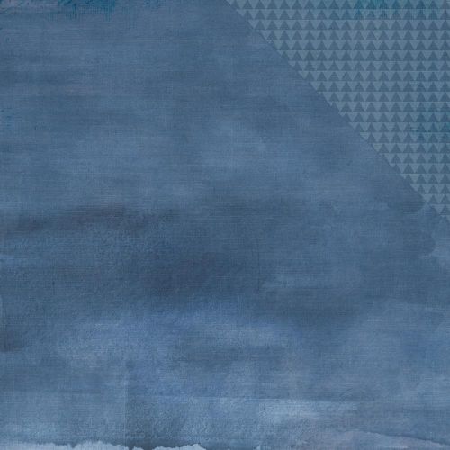 Simple Stories - So Fancy - 12 x 12 Double Sided Paper - Navy Watercolor/Triangles