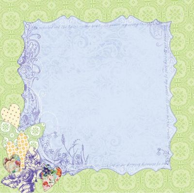 PRIMA MARKETING INC -  ART STITCHED MULBERRY PAPER - PURPLE ON GREEN