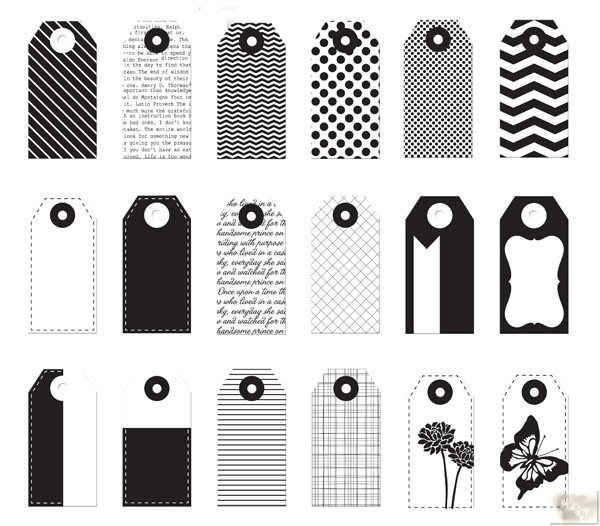 Prima Marketing Inc. Mini Tag/Paper Black & White