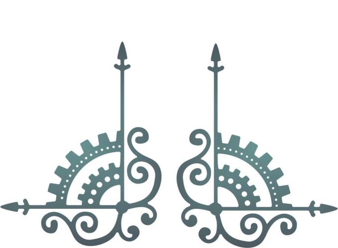 Cheery Lynn Designs Die - Steampink Corner (Set of 2) Left & Right