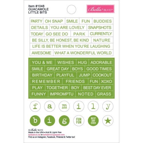 Bella Blvd - Just Add Color Little Bits Stickers 4"X6" - Guacamole