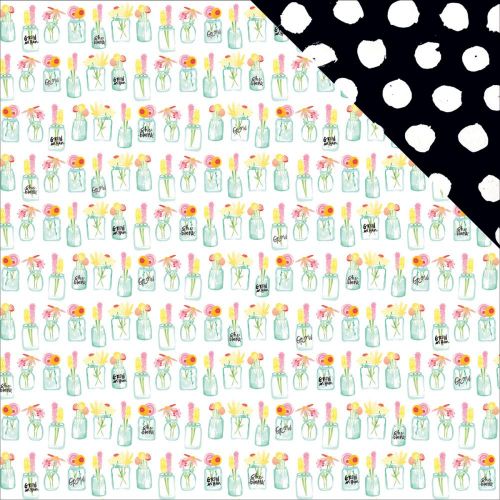 Bella Blvd - Illustrated Faith - She Blooms Cardstock 12"X12" - Mason Jars