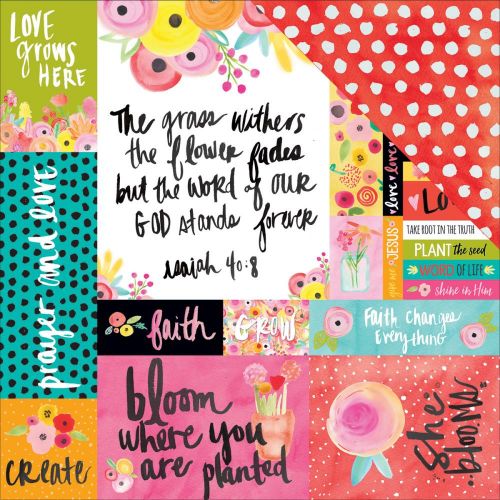 Bella Blvd - Illustrated Faith - She Blooms Cardstock 12"X12" - Art Prints