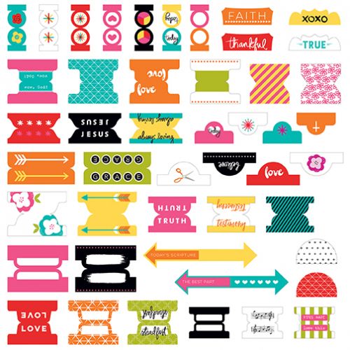 Bella Blvd - Illustrated Faith - Bright & Brave Tabbies Office Tabs 47/Pkg