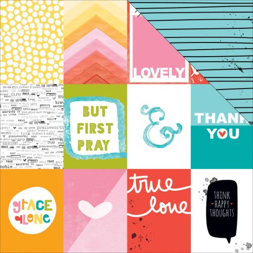 Bella Blvd - Illustrated Faith - Whatever Is Lovely - Cardstock 12"X12" - 3x4's
