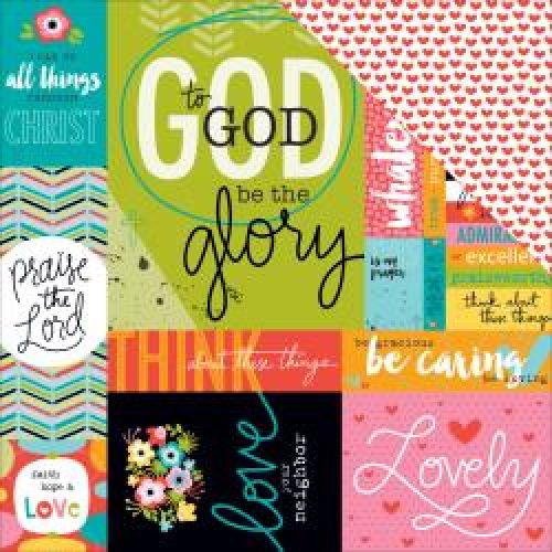 Bella Blvd - Illustrated Faith - Whatever Is Lovely - Cardstock 12"X12" - Art Prints