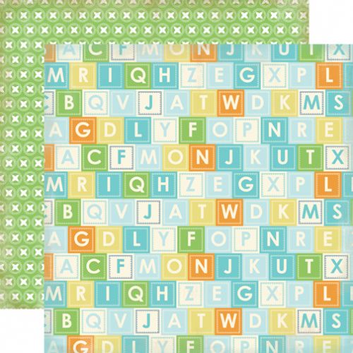 Carta Bella Paper Company - Baby Mine Boy Collection - 12x12" Paper - Alphabet Blocks