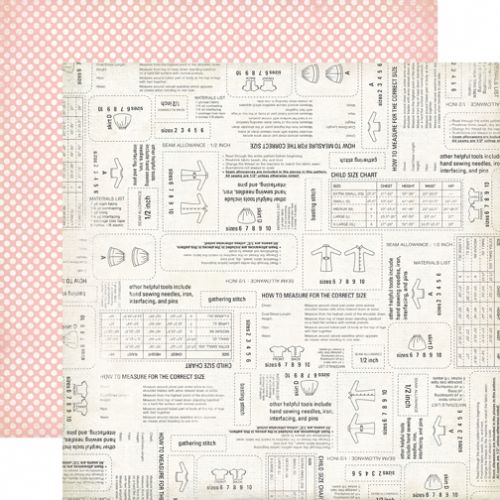Carta Bella Paper Company - Sew Lovely Collection -12x12" Paper - Pretty Pattern