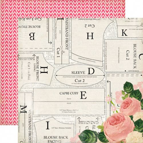 Carta Bella Paper Company - Sew Lovely Collection -12x12" Paper - Beautiful Blouse