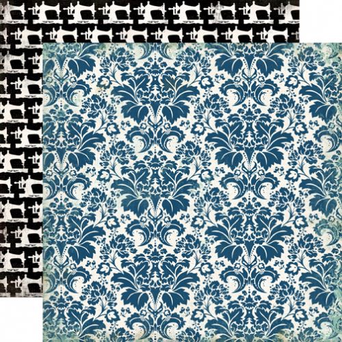 Carta Bella Paper Company - Sew Lovely Collection -12x12" Paper - Darling Damask