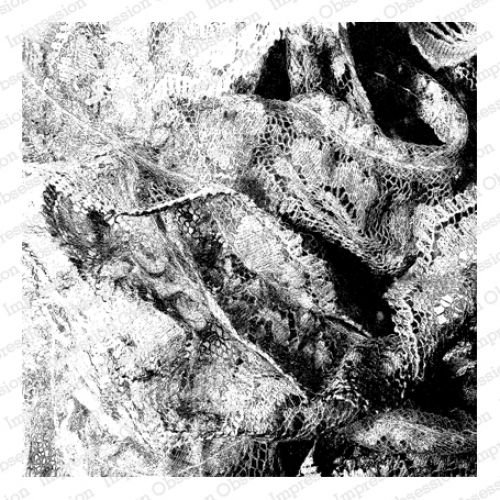 Impression Obsession - Cover-A-Card - Cling Mount Rubber Stamp - Crumpled Lace