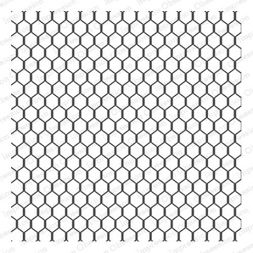 Impression Obsession - Cover-A-Card - Cling Mount Rubber Stamp - Chicken Wire