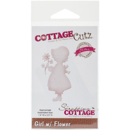 Cottage Cutz - Scrapping Cottage - Die - Girl W/Flower 1.4"X2.5"