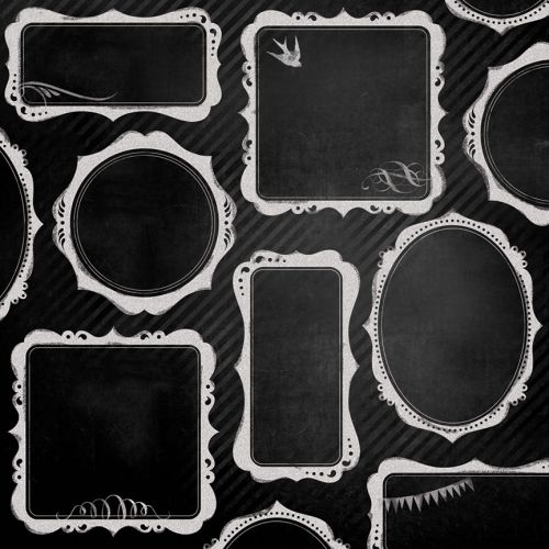 My Mind's Eye - Chalk Studio -  Pictured  - 12" x 12" Double Sided Patterned Paper