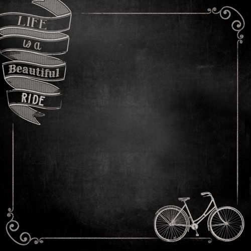 My Mind's Eye - Chalk Studio -  Beautiful Ride  - 12" x 12" Double Sided Patterned Paper