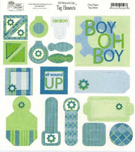 Daisy Bucket Designs - All Wound Up - Tag Elements - 8" x 8"