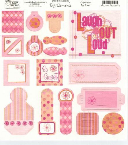 Daisy Bucket Designs - Doodlin' Daisies - Tag Elements - 8" x 8"