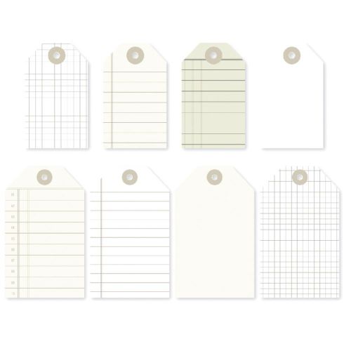 Simple Stories - DIY - Design it Yourself - Foundations Tags 8/Pkg - Office (4) 2.5"X3.5" & (4) 1.5"X2.5"