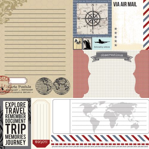 Teresa Collins Designs - Far & Away -  Ephemera  12x12 Paper