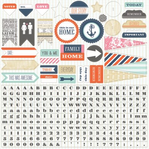Teresa Collins Designs - Family Stories - 12x12 Sticker Sheet