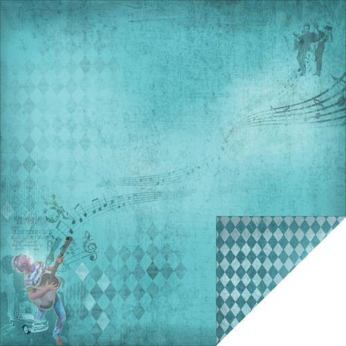 Fabscraps - Wild At Heart - Wild Tunes 1 - 12" x 12" Double Sided Patterned Paper