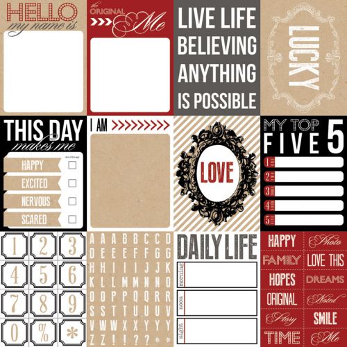 Teresa Collins Designs - Hello My Name Is - Lucky - 12 x 12 Double Sided Patterned Paper
