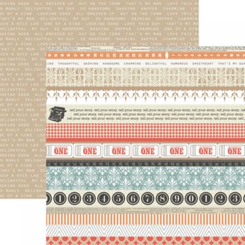 Teresa Collins Designs - He Said -  Borders  12x12 Paper