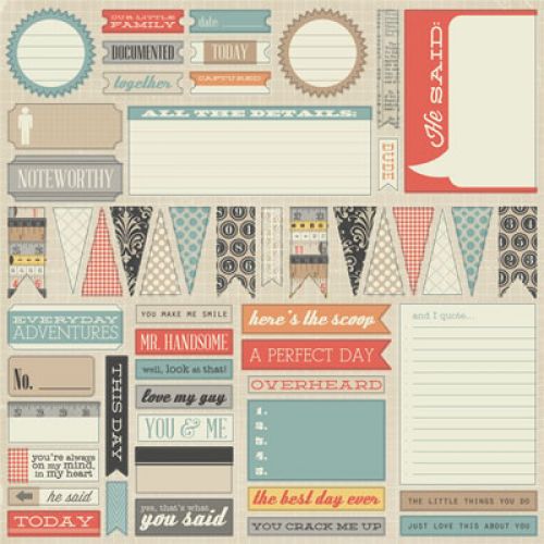 Teresa Collins Designs - He Said - 12x12 Die Cut Sheet