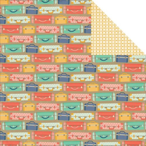 My Minds Eye - Hello World - All Aboard "Suitcases" Double-Sided Cardstock 12"X12"